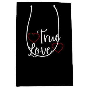True Love White Valentine's Medium Gift Bag