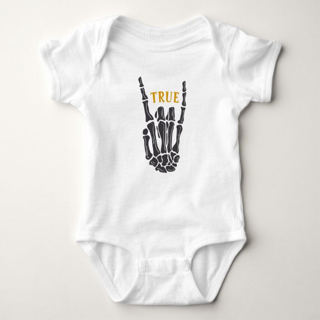  True Name Custom Toddler Rock n Roll Metal Punk Baby Bodysuit (Front)