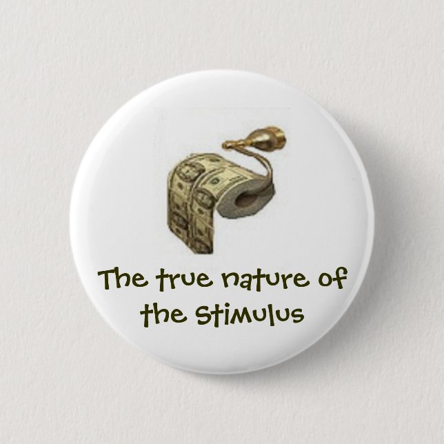 True nature of the stimulus 6 cm round badge (Front)