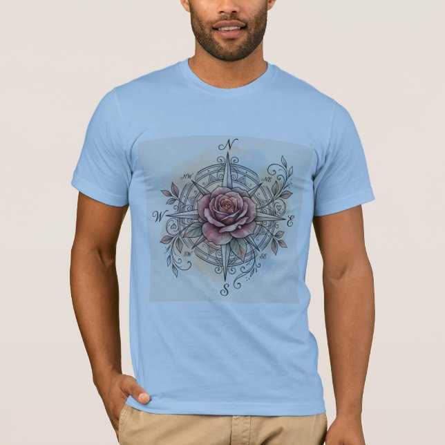 True North Bliss | Rose Compass Tattoo Tee (Front)