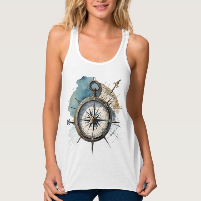 True North Guided by Direction Compass of the Soul Singlet (Front)