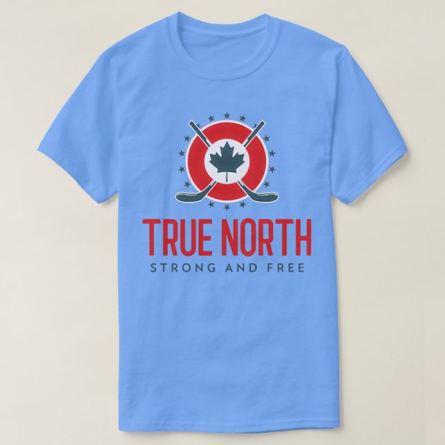 True North Strong and Free Hockey Canada Maple Lea T-Shirt (Design Front)