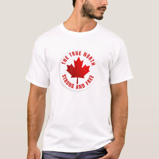 True North Strong and Free Red Maple Leaf T-Shirt