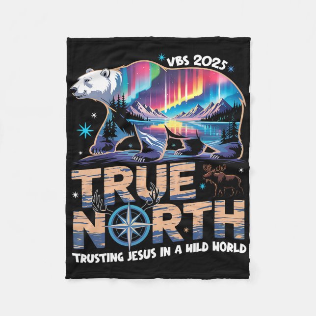 True North Vbs Trusting Jesus In A Wild World Summ Fleece Blanket (Front)