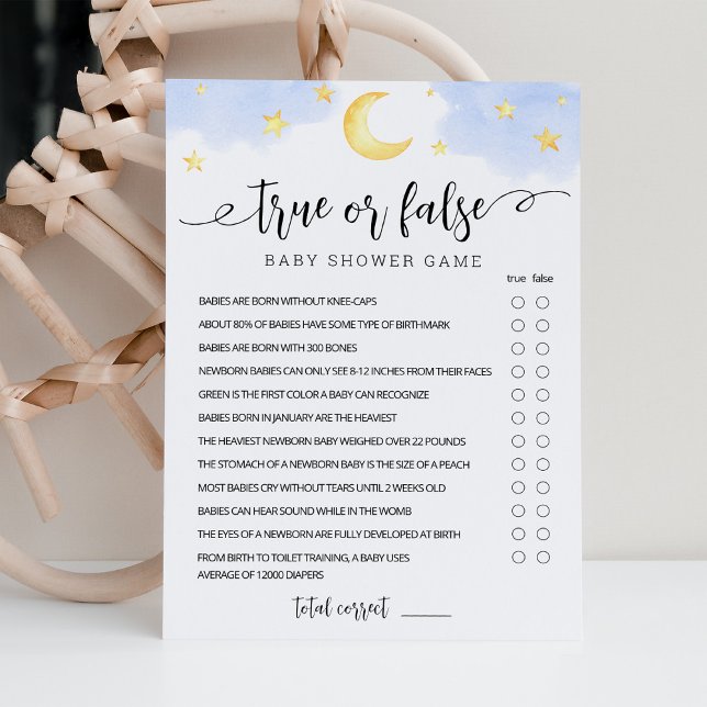 True Or False Game with Answers Baby Shower Card (Creator Uploaded)