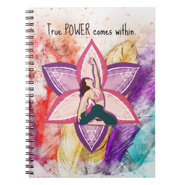True POWER comes within, Healing Chakra Notebook (Front)