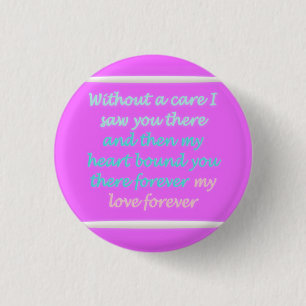 True Romance poem pattern pink 3 Cm Round Badge