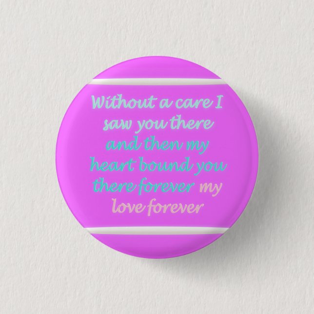 True Romance poem pattern pink 3 Cm Round Badge (Front)