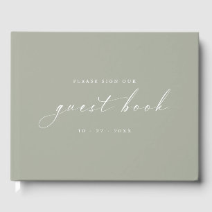 True Sage Minimalist Modern Guestbook for Weddings