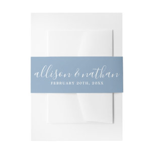 True Simplicity 1 Bride and Groom Glacier Wedding Invitation Belly Band