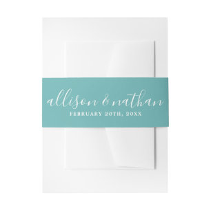 True Simplicity 1 Bride Groom Caribbean Wedding Invitation Belly Band