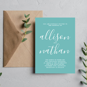True Simplicity 1 Caribbean Minimalist Wedding Invitation