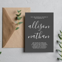 True Simplicity 1 Charcoal Minimalist Wedding