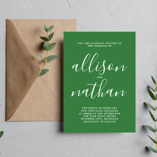 True Simplicity 1 Meadow Minimalist Wedding Invitation