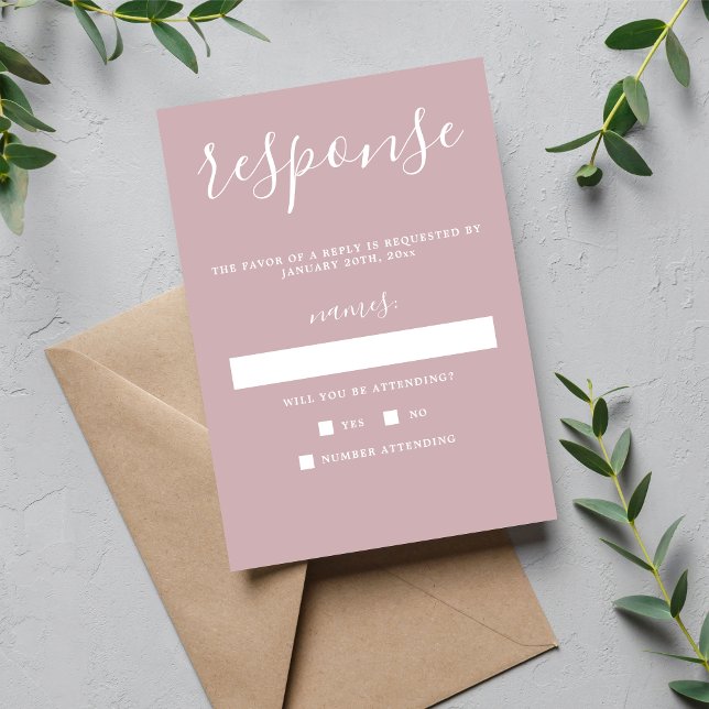 True Simplicity 1 Moonlight Minimalist Wedding RSVP Card (Creator Uploaded)