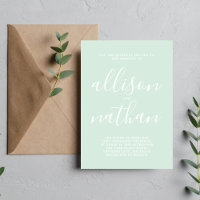 True Simplicity 1 Script Mint Minimalist Wedding