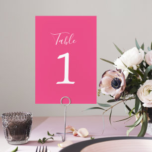 True Simplicity 1 Wedding Carnation Table Number