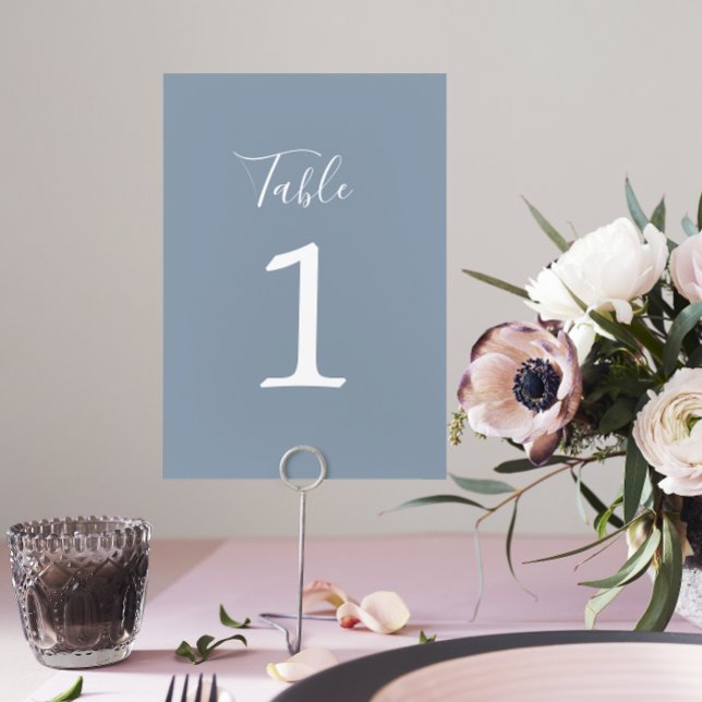 True Simplicity 1 Wedding Dusty Blue Table Number (Creator Uploaded)