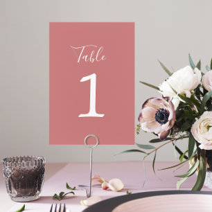 True Simplicity 1 Wedding Dusty Rose Table Number