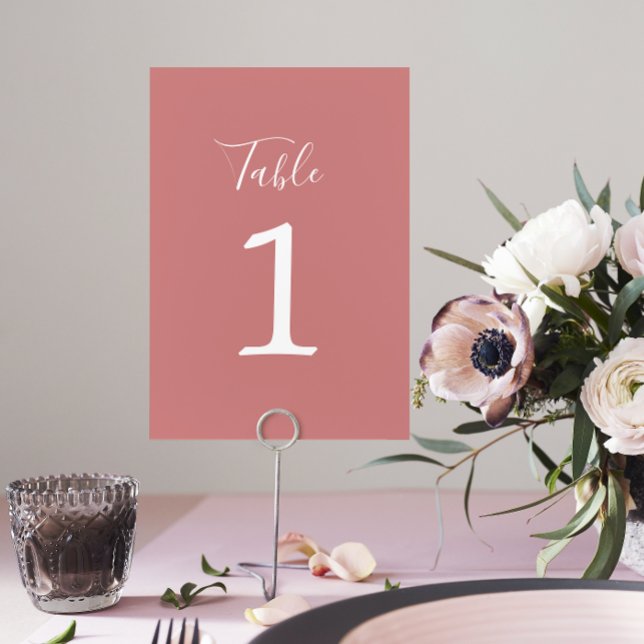 True Simplicity 1 Wedding Dusty Rose Table Number (Creator Uploaded)