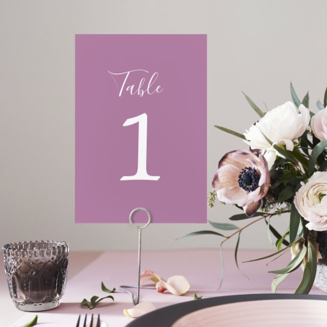 True Simplicity 1 Wedding Lavender Table Number (Creator Uploaded)