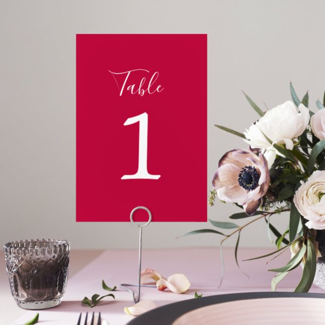 True Simplicity 1 Wedding Raspberry Table Number (Creator Uploaded)