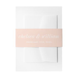 True Simplicity 2 Bride and Groom Blush Wedding Invitation Belly Band