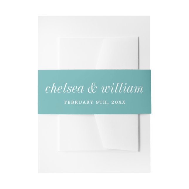 True Simplicity 2 Bride Groom Caribbean Wedding Invitation Belly Band (Front Example)