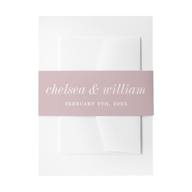 True Simplicity 2 Bride Groom Moonlight Wedding Invitation Belly Band (Front Example)