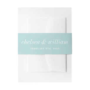 True Simplicity 2 Bride Groom Ocean Mist Wedding Invitation Belly Band