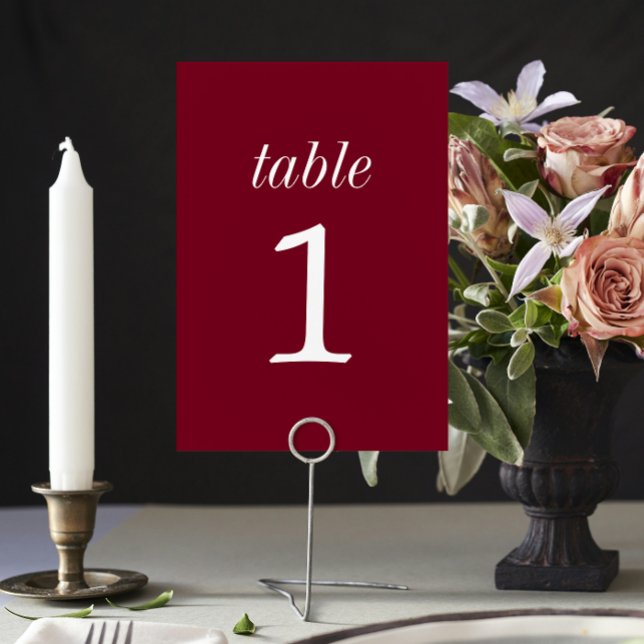 True Simplicity 2 Burgundy Wedding Table Number (Creator Uploaded)