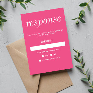 True Simplicity 2 Carnation Minimalist Wedding RSVP Card