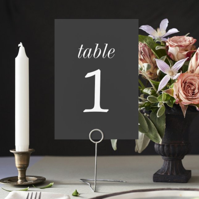 True Simplicity 2 Charcoal Wedding Table Number (Creator Uploaded)