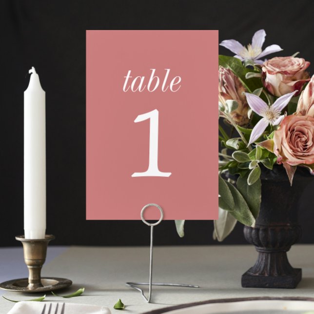 True Simplicity 2 Dusty Rose Wedding Table Number (Creator Uploaded)