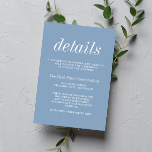 True Simplicity 2 Glacier Blue Minimalist Wedding Enclosure Card