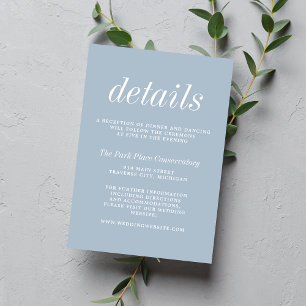 True Simplicity 2 Ice Blue Minimalist Wedding Enclosure Card