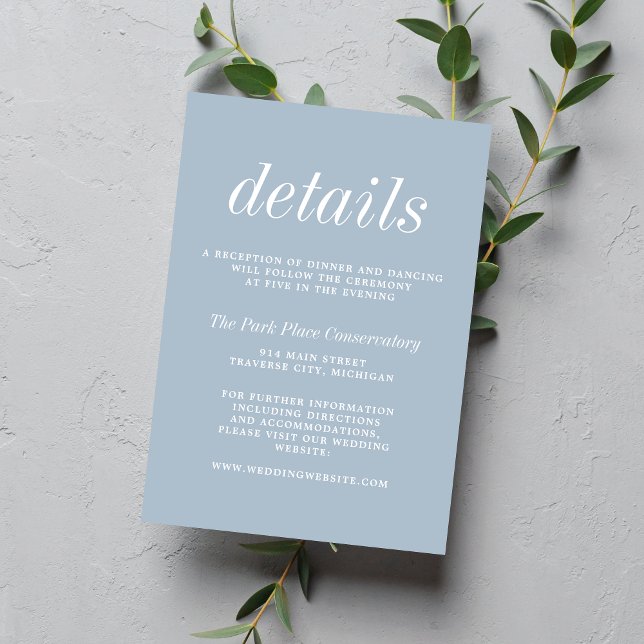 True Simplicity 2 Ice Blue Minimalist Wedding Enclosure Card (Creator Uploaded)