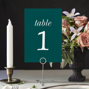 True Simplicity 2 Peacock Wedding Table Number
