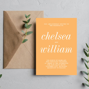 True Simplicity 2 Sorbet Minimalist Wedding Invitation