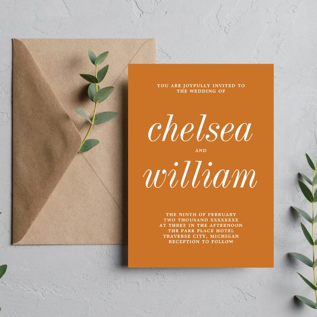 True Simplicity 2 Spice Simple Minimalist Wedding Invitation (Creator Uploaded)