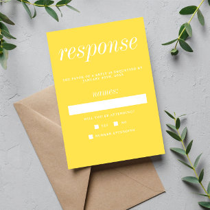 True Simplicity 2 Sunflower Minimalist Wedding RSVP Card