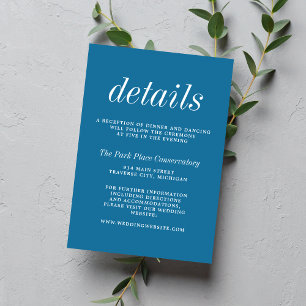 True Simplicity 2 Winter Blue Minimalist Wedding Enclosure Card