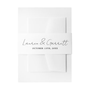 True Simplicity 3 Bride and Groom Wedding Invitation Belly Band
