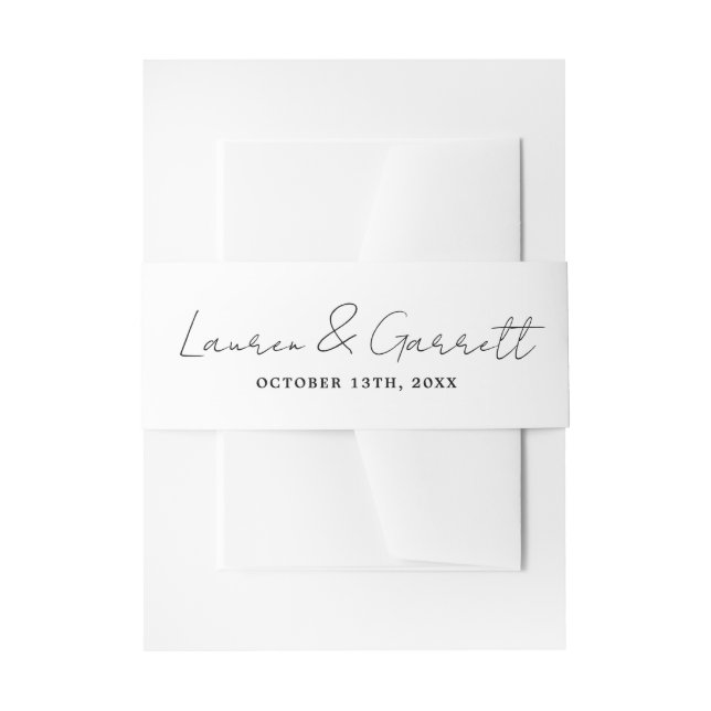 True Simplicity 3 Bride and Groom Wedding Invitation Belly Band (Front Example)