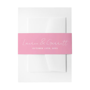 True Simplicity 3 Bride Groom Ballet Wedding Invitation Belly Band
