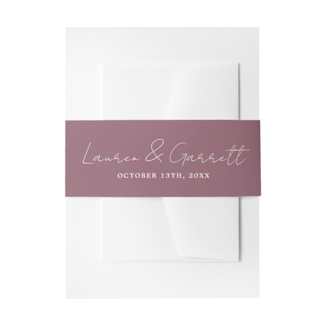 True Simplicity 3 Bride Groom Dusk Wedding Invitation Belly Band (Front Example)