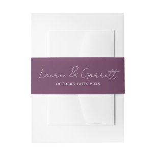True Simplicity 3 Bride Groom Grape Wedding Invitation Belly Band