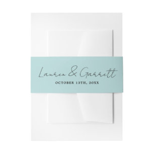 True Simplicity 3 Bride Groom Ocean Mist Wedding Invitation Belly Band