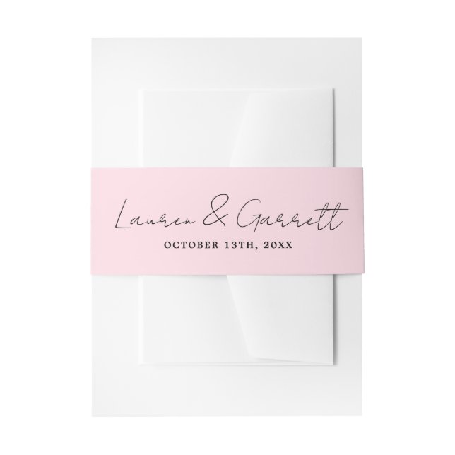 True Simplicity 3 Bride Groom Primrose Wedding Invitation Belly Band (Front Example)