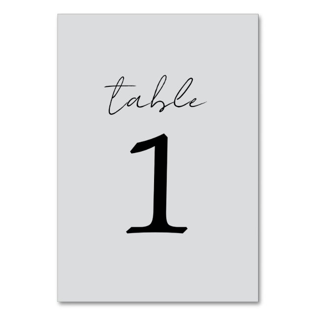 True Simplicity 3 Cool Mist Wedding Table Number (Front)